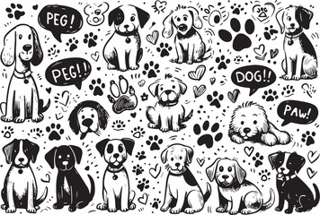 Abstract geometric shapes with vibrant color palette isolated on white background isolated on transparent background silhouette