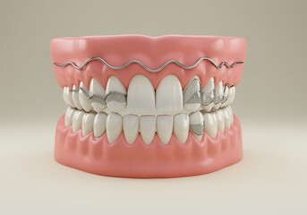 Obraz premium Dental Model: Orthodontic Treatment Simulation