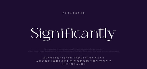 Premium luxury elegant alphabet letters and numbers. Vintage wedding typography classic serif font decorative vintage retro. creative vector illustration © Mark