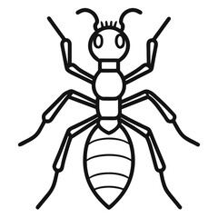 A simple outline icon an ant