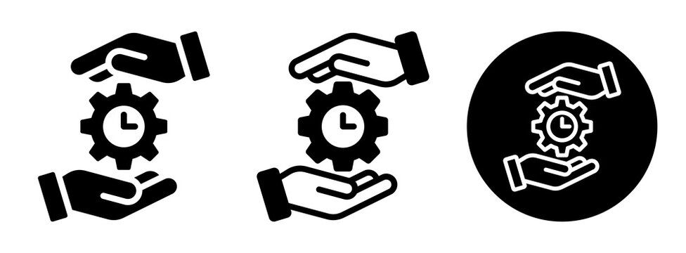 Time Management Icon Collection Glyph & Mixed Style