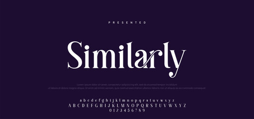 Premium luxury elegant alphabet letters and numbers. Vintage wedding typography classic serif font decorative vintage retro. creative vector illustration © Mark