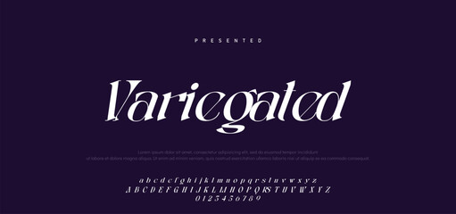 Premium luxury elegant alphabet letters and numbers. Vintage wedding typography classic serif font decorative vintage retro. creative vector illustration © Mark