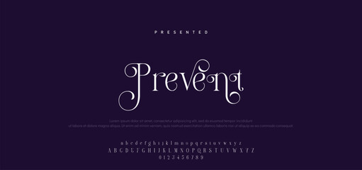 Premium luxury elegant alphabet letters and numbers. Vintage wedding typography classic serif font decorative vintage retro. creative vector illustration © Mark