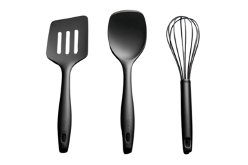 Black silicone cooking utensils