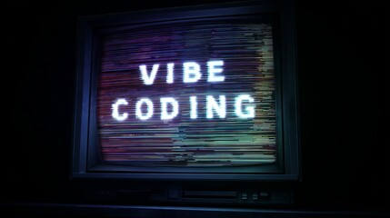 Vibe coding digital art pulsates from an old television screen creating a retro modern atmosphere