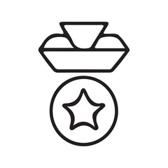 Elegant Medal Icon: A sleek, minimalist icon of a distinguished medal, exuding honor and achievement, perfect for designs needing a touch of sophistication.