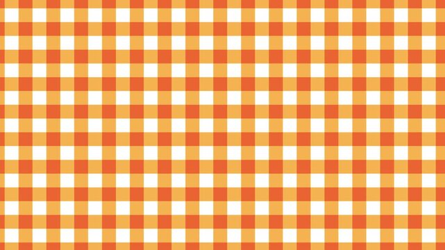 Seamless Orange and White Gingham Pattern Background Texture for Autumnal Designs and Rustic Themes