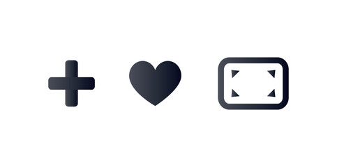 Fototapeta premium Illustration showing settings icon heart shape and a square with triangles inside in dark gray color