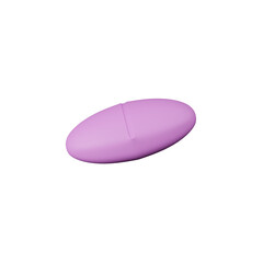 3D Render Oval Tablet Illustration