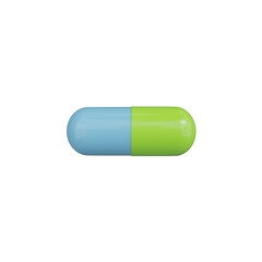 3D Render Medicine Capsule Pill Illustration