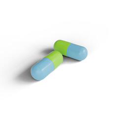 3D Render Medicine Capsule Pills Illustration