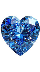 A dazzling, heart-shaped blue gem