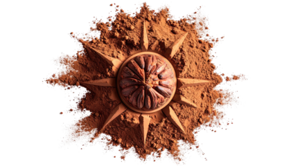 Nut in cocoa powder, starburst design