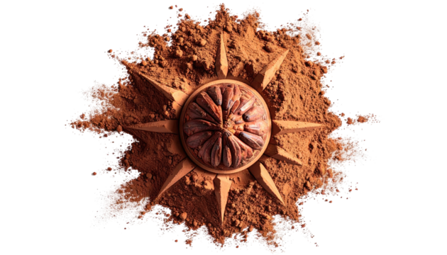 Nut in cocoa powder, starburst design