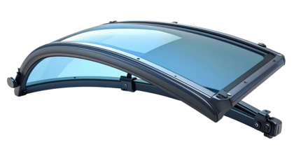 Curved glass roof section.  Modern design