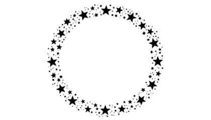 Circular frame of colorful confetti