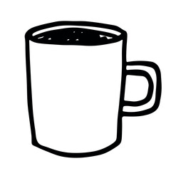 Cute cup of tea or coffee illustration Simple mug clipart Cozy home doodle Single element for design