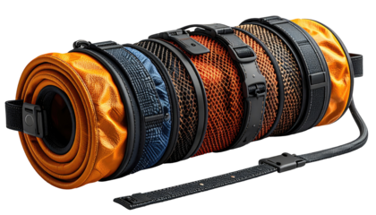 Rolled-up, layered storage device