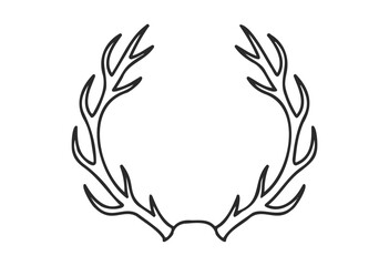 Fototapeta premium Outline of antler branches with natural curved design - stock vector