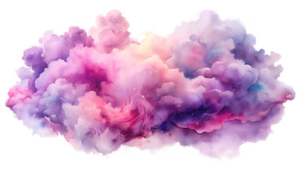 Fototapeta premium Abstract Watercolor Cloud: Pink, Purple, and Lavender Dreamy Swirls, Ethereal Texture, Fantasy Background