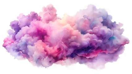 Abstract Watercolor Cloud: Pink, Purple, and Lavender Dreamy Swirls, Ethereal Texture, Fantasy Background