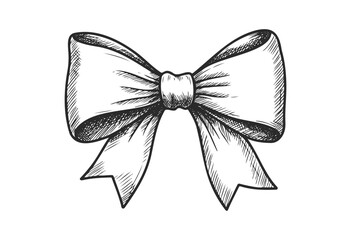 Elegant hand-drawn bow tie sketch with vintage design - stock vector