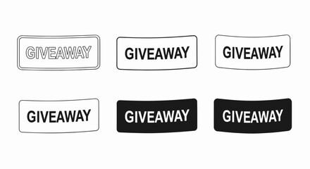Collection of six Giveaway text banners in various styles.