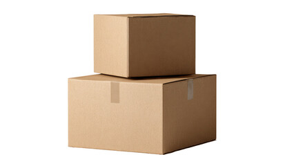 Two stacked cardboard boxes, light beige color, simple, unadorned