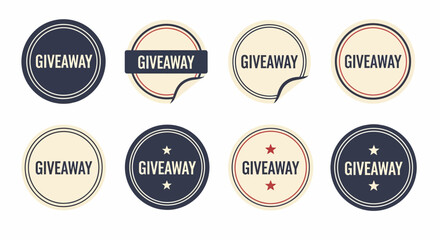 Fototapeta premium Set of Eight Retro Giveaway Badges with Variations.