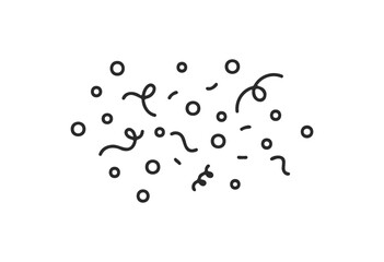 Simple black confetti doodles for festive design - stock vector