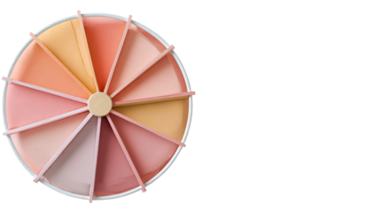 A circular palette of various peach and beige shades
