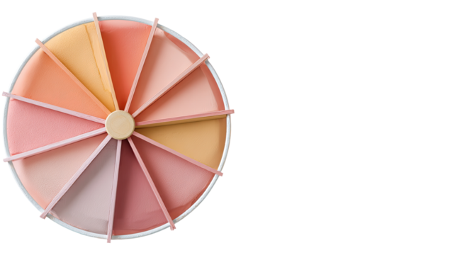 A circular palette of various peach and beige shades
