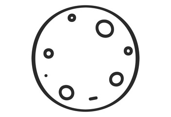 Simple black and white moon drawing with craters - stock vector