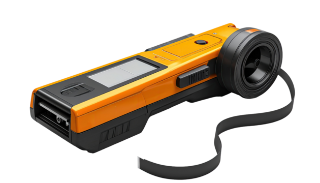 Orange handheld device with black accents