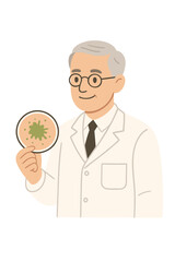 Scientist Examining Petri Dish with Bacteria Sample