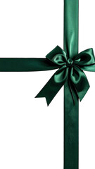 Emerald green satin ribbon bow