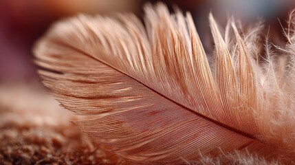 Gentle beauty of soft plumes a macro view showing delicate structures and warm neutral colors in fine detail
