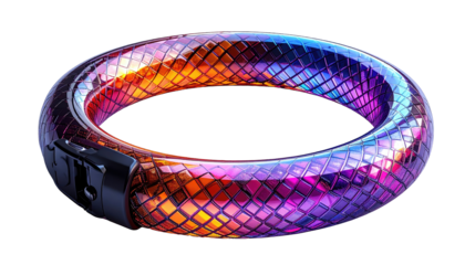 Colorful, abstract ring with a geometric pattern