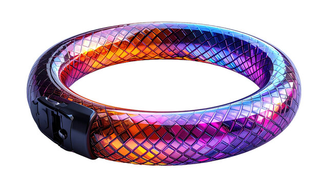 Colorful, abstract ring with a geometric pattern - Powered by Adobe