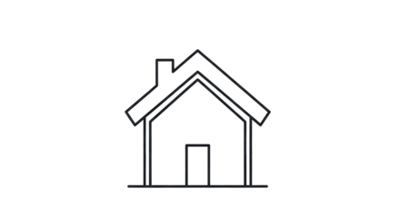 Simple house outline icon representing home architecture and real estate concepts for minimalist designs and modern applications
