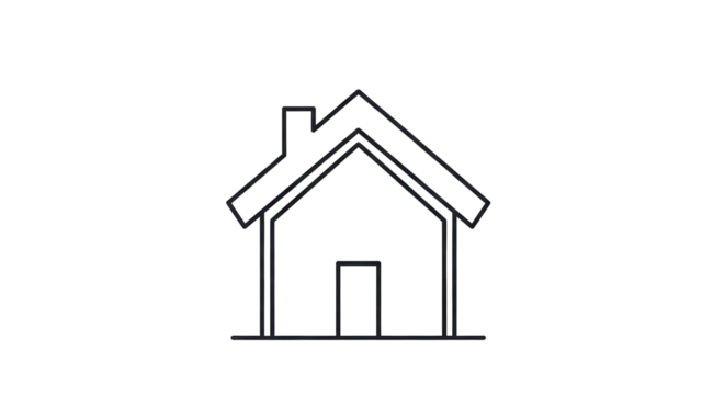 Simple house outline icon representing home architecture and real estate concepts for minimalist designs and modern applications