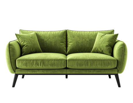 Lime green sofa, studio shot