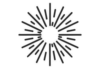 Obraz premium Abstract black sunburst icon with radiating lines - stock vector