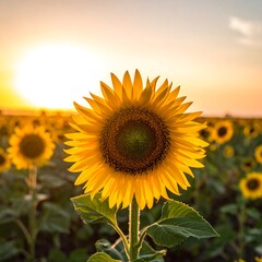 Obraz premium Sunflower at sunset (5)