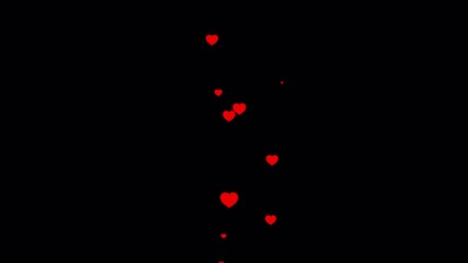 Animated hearts flying upward with alpha channel, 4K live style social media heart animation on transparent background - Powered by Adobe