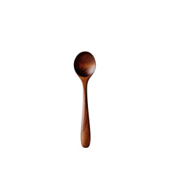 A closeup shot of a wooden spoon isolated on transparent background, showcasing its smooth, polished surface and the intricate grain patterns of the wood, perfect for culinary use