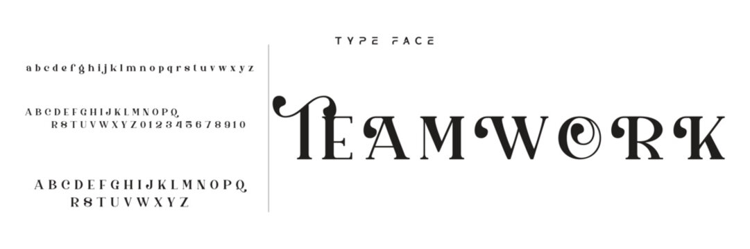 Lettering Minimalist Fashion. Elegant alphabet letters serif font and number. Typography fonts regular uppercase, lowercase.