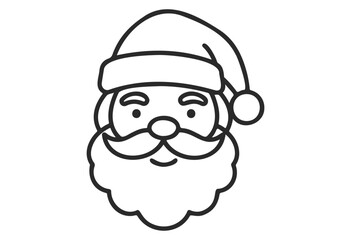 Santa claus outline: iconic christmas symbol in black and white drawing - stock vector