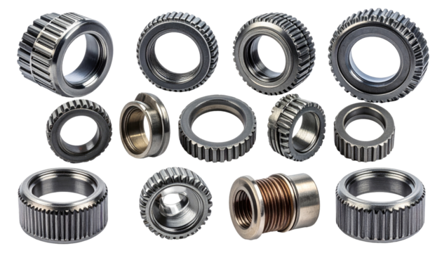 Collection of various metal nuts and washers